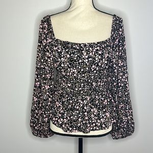 J. CREW Floral Peplum Top